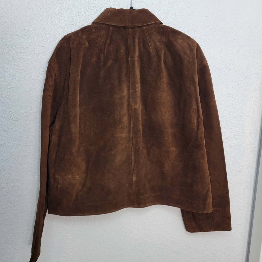 Madewell Boxy-Crop Jacket in Suede **Flawed NWT Espresso - Picture 4 of 9